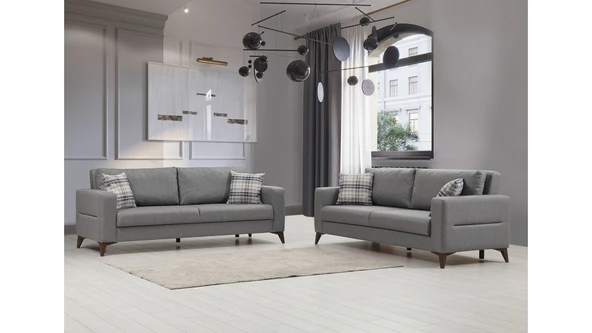 Minar Kristal 3+3 Koltuk Takımı Koyu Gri ürün görseli