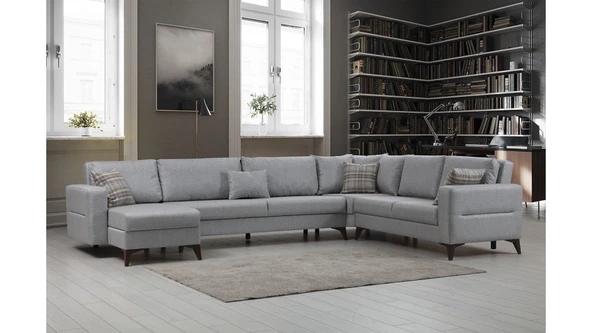 Minar Kristal Dinlenme+3+Köşe+2 Köşe Takımı Açık Gri