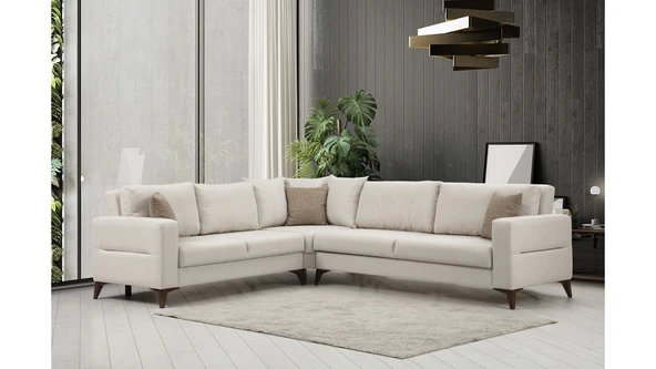 Minar Kristal 3+Köşe+2 Köşe Takımı Bej - Resim 2