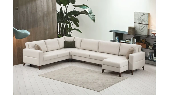 Minar Kristal Dinlenme+3+Köşe+2 Köşe Takımı Bej - Resim 2