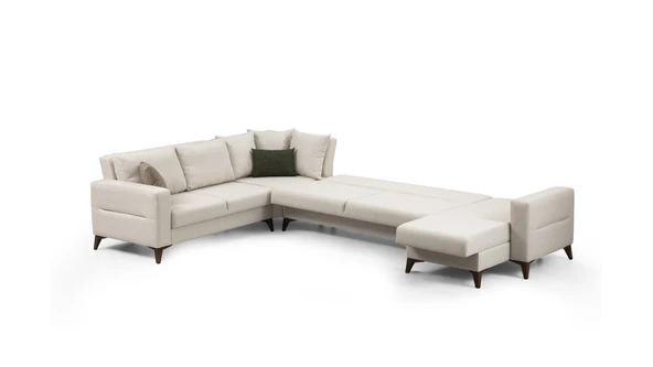 Minar Kristal Dinlenme+3+Köşe+2 Köşe Takımı Bej - Resim 4