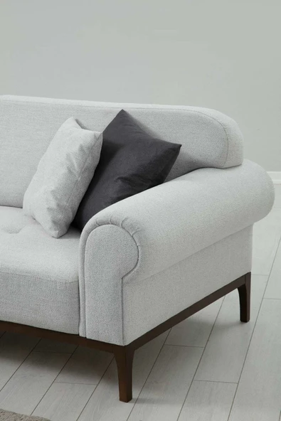 Minar London Koltuk 3Lü Ares Beyaz - Resim 5