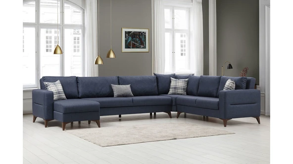 Minar Kristal Dinlenme+3+Köşe+2 Köşe Takımı Antrasit