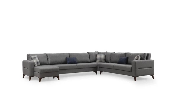 Minar Kristal Dinlenme+3+Köşe+3 Köşe Takımı Koyu Gri - Resim 4