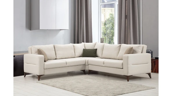 Minar Kristal 2+Köşe+2' Li Köşe Takımı Bej - Resim 2