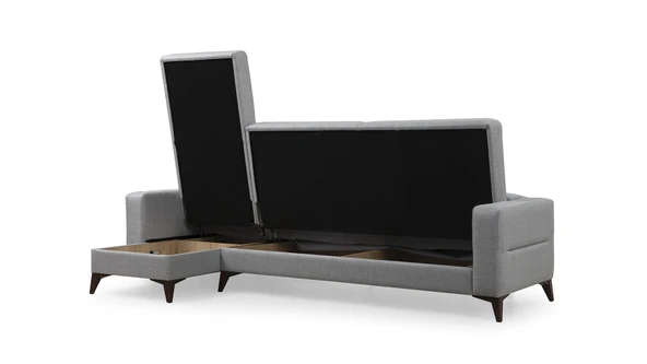 Minar Kristal 3+Dinlenme Köşe Takımı Açık Gri - Resim 4