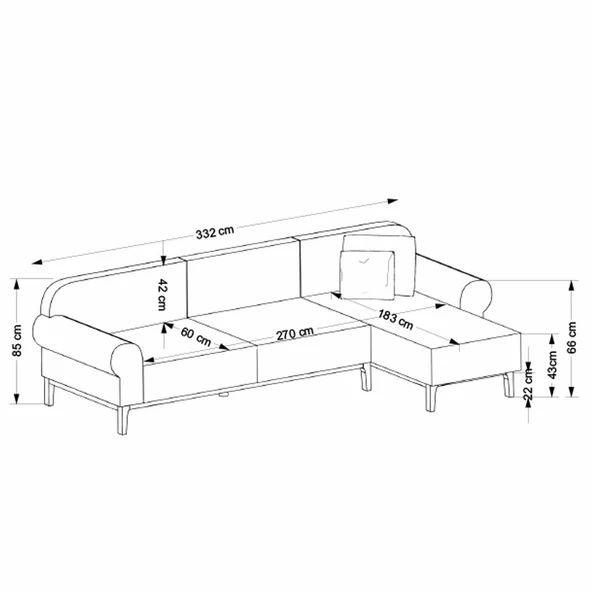 Minar London Sol Köşe Takımı Antrasit - Resim 8