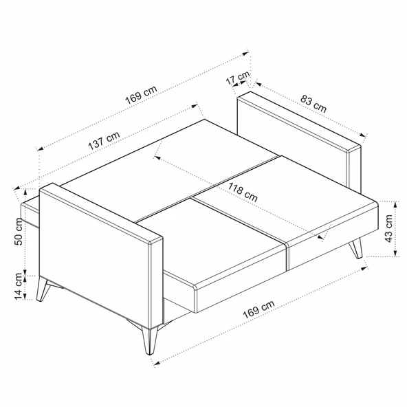 Minar Kristal 2'Li Koltuk Koyu Gri - Resim 7