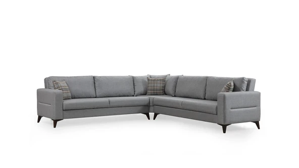 Minar Kristal 3+Köşe+3'Lü Köşetakımı Açık Gri - Resim 3