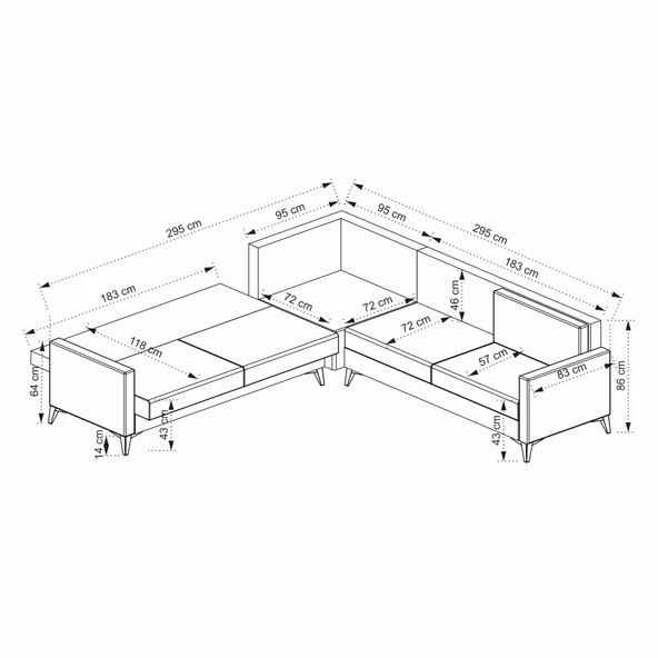 Minar Kristal 3+Köşe+3'Lü Köşetakımı Bej - Resim 6