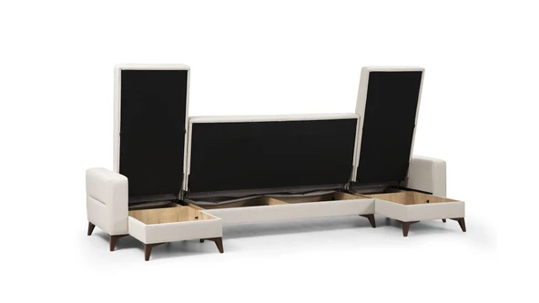 Minar Kristal Dinlenme+2+Dinlenme Köşe Takımı Bej - Resim 5