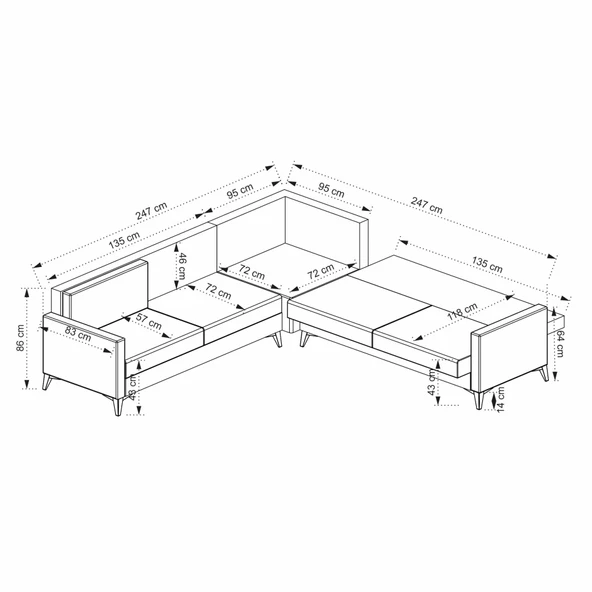 Minar Kristal 2+Köşe+2' Li Köşe Takımı Bej - Resim 7