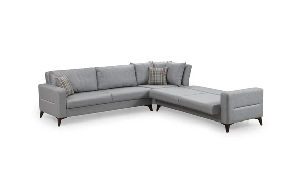 Minar Kristal 3+Köşe+3'Lü Köşetakımı Açık Gri - Resim 5