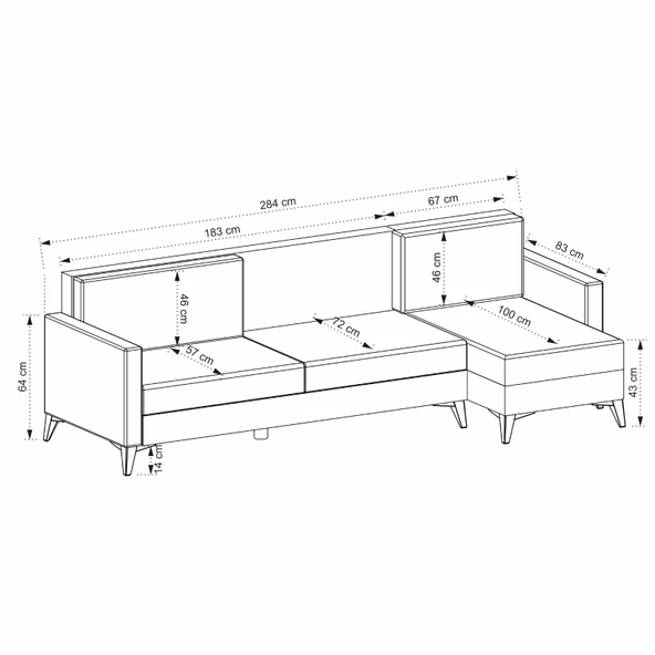 Minar Kristal 3+Dinlenme Köşe Takımı Açık Gri - Resim 5