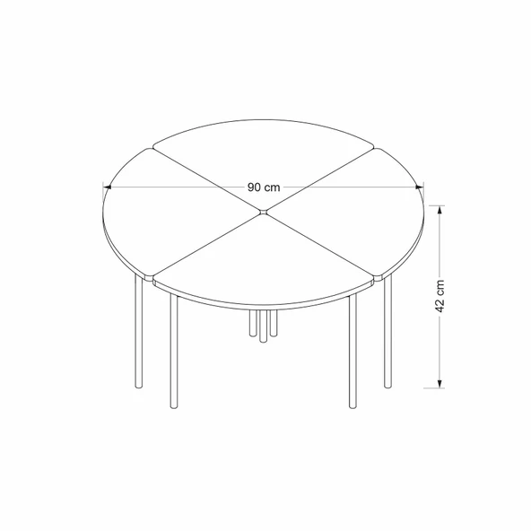 Minar Emma Zigonlu Orta Sehpa Takım-Antr Beyaz - Resim 8