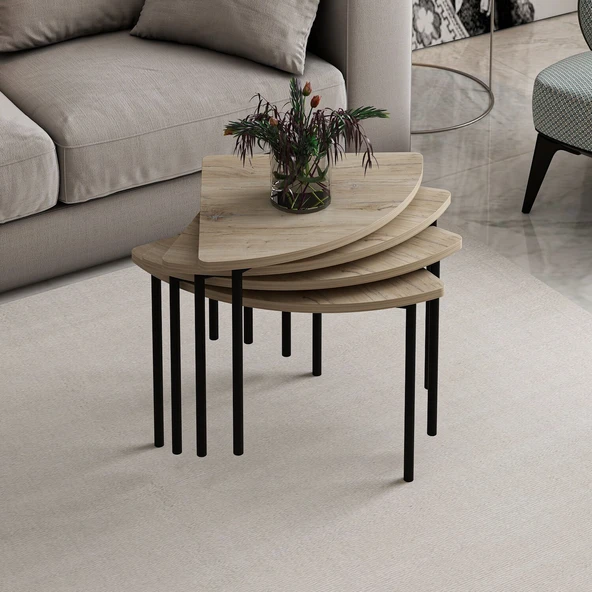 Minar Emma Zigonlu Orta Sehpa Takım-Senza-Senza - Resim 3