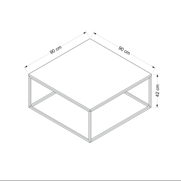 Minar Loni Orta Sehpa Antrasit (Siyah Ayaklı) - Resim 7