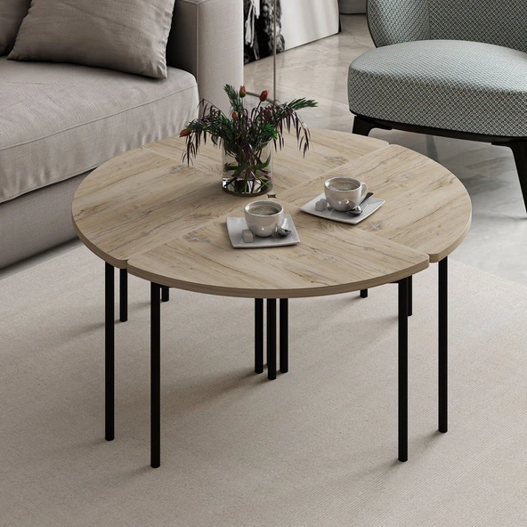 Minar Emma Zigonlu Orta Sehpa Takım-Senza-Senza - Resim 2