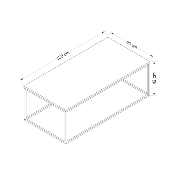 Minar Tiger Orta Sehpa Dore (Siyah Ayaklı) - Resim 7