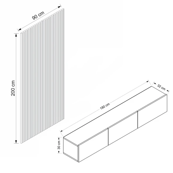 Minar Rigel Tv Dekor Panel Takım-Beyaz - Resim 8