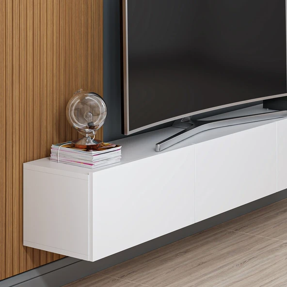 Minar Rigel Tv Dekor Panel Takım-Beyaz - Resim 2