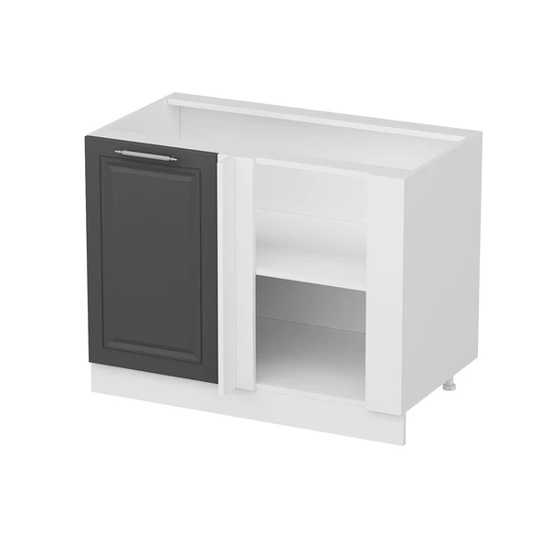 Minar Mutfak Modül Alt 1K1R 105Cm Köşe Dolap Beyaz Mebran C Antrasit - Resim 2