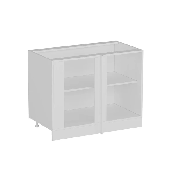 Minar Mutfak Modül Alt 1K1R 105Cm Köşe Dolap Beyaz Mebran C Antrasit - Resim 5