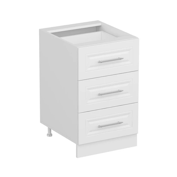 Minar Mutfak Modül Alt 3Ç Nray 50Cm Dolap Beyaz Mebran C Beyaz - Resim 3