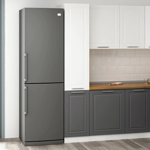 Minar 45 Cm Mutfak Boy Dolabı Beyaz Antrasit D45-Mcba1 - Resim 2