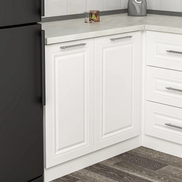 Minar 145Cm Köşe Mutfak Dolabı Beyaz K145-Mcb1 - Resim 3