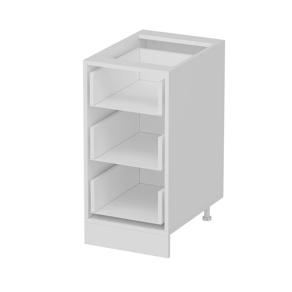 Minar Mutfak Modül Alt 3Ç Nray 40Cm Dolap Beyaz Mebran C Antrasit - Resim 5