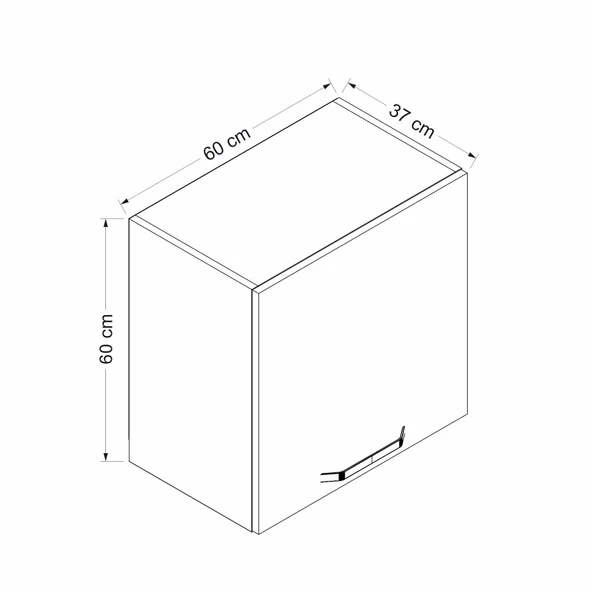 Minar Mutfak Modül Üst 1Dk 60Cm Asp Dolap Beyaz  Mebran C Antrasit - Resim 7