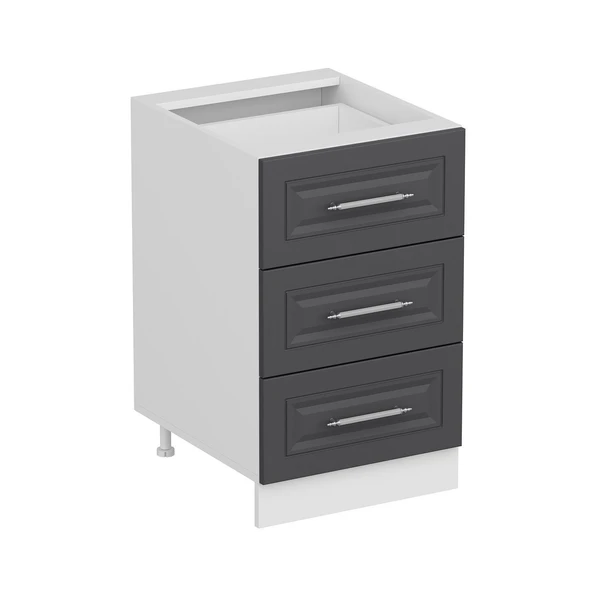 Minar Mutfak Modül Alt 3Ç Nray 50Cm Dolap Beyaz Mebran C Antrasit - 3