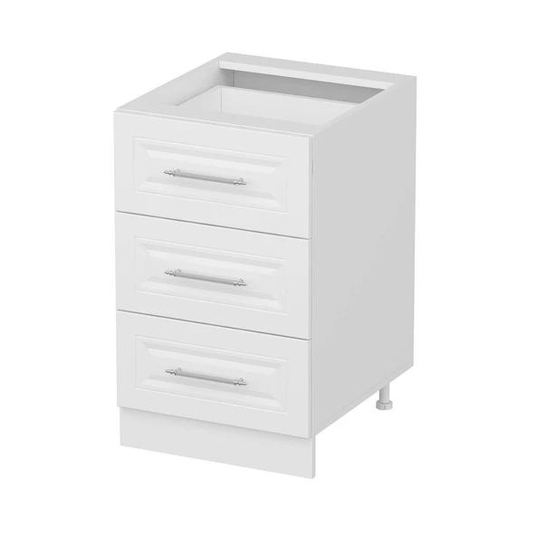 Minar Mutfak Modül Alt 3Ç Nray 50Cm Dolap Beyaz Mebran C Beyaz - Resim 2