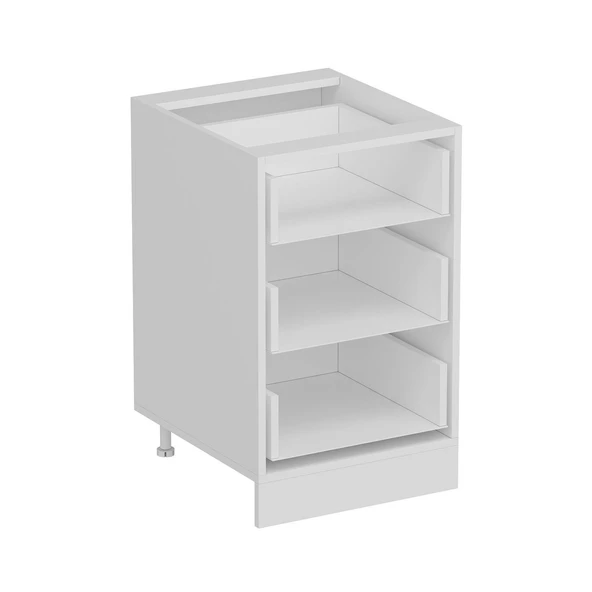 Minar Mutfak Modül Alt 3Ç Nray 50Cm Dolap Beyaz Mebran C Antrasit - 6