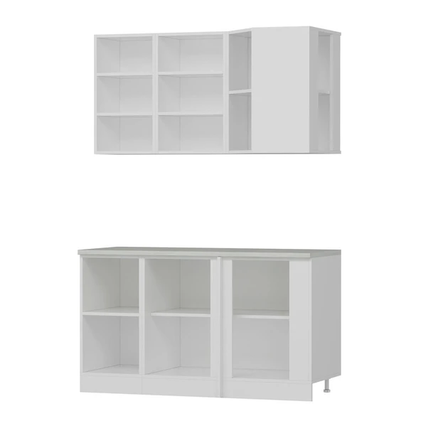 Minar 145Cm Köşe Mutfak Dolabı Beyaz K145-Mcb1 - Resim 6