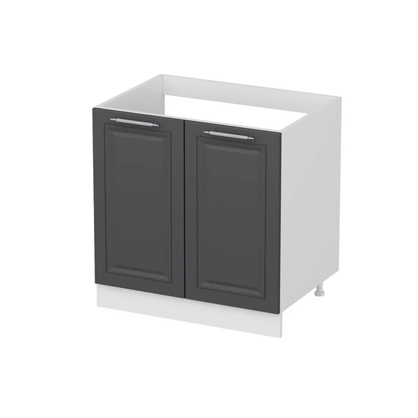 Minar Mutfak Modül Alt 2K 90Cm Evye Dolap Beyaz Mebran C Antrasit - Resim 2