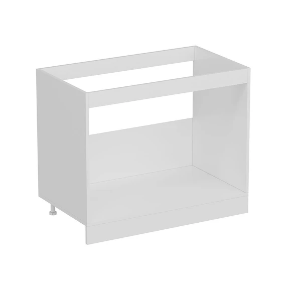 Minar Mutfak Modül Alt 2K 100Cm Evye Dolap Beyaz Mebran C Antrasit - Resim 6