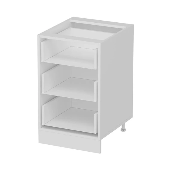 Minar Mutfak Modül Alt 3Ç Nray 50Cm Dolap Beyaz Mebran C Beyaz - Resim 5