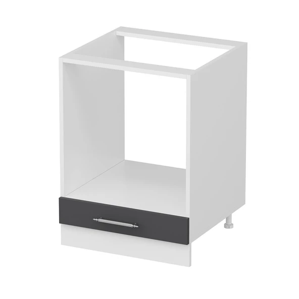 Minar Mutfak Modül Alt 1K 60Cm Ank Dolap Beyaz Mebran C Antrasit