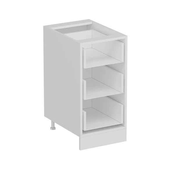 Minar Mutfak Modül Alt 3Ç Nray 40Cm Dolap Beyaz Mebran C Beyaz - Resim 6