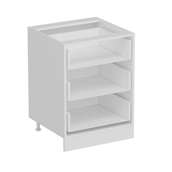 Minar Mutfak Modül Alt 3Ç Nray 60Cm Dolap Beyaz Mebran C Antrasit - Resim 6