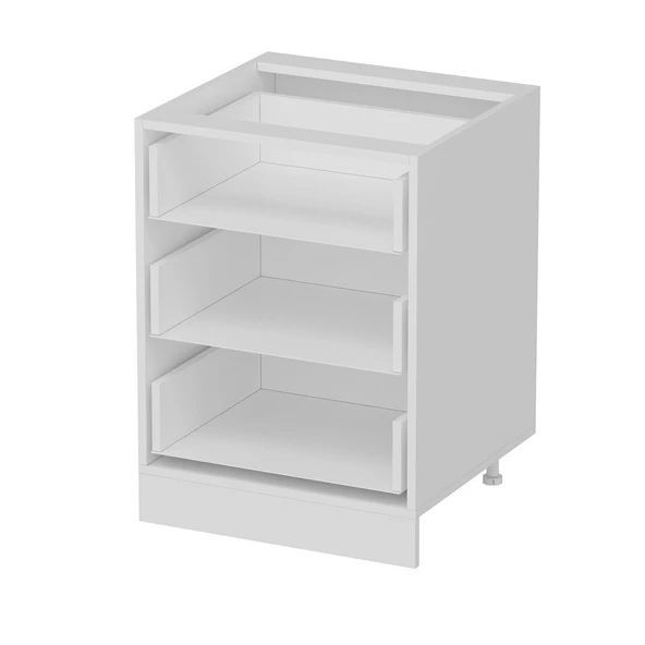 Minar Mutfak Modül Alt 3Ç Nray 60Cm Dolap Beyaz Mebran C Antrasit - Resim 5