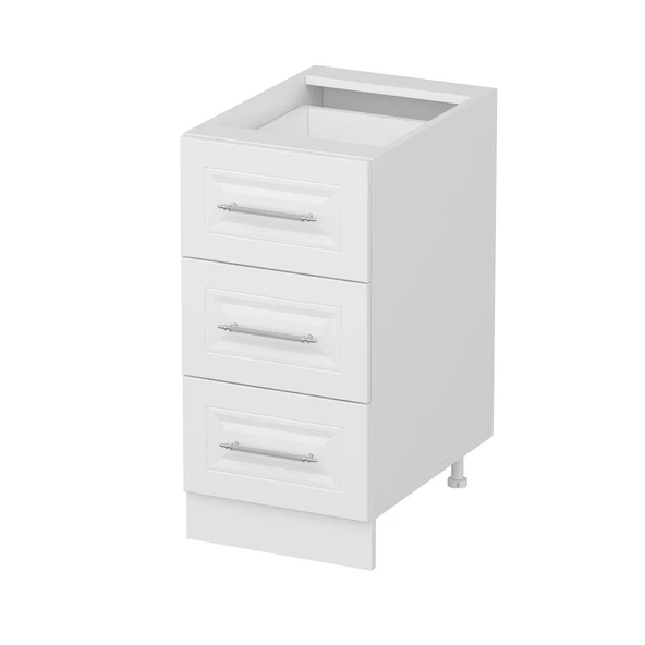 Minar Mutfak Modül Alt 3Ç Nray 40Cm Dolap Beyaz Mebran C Beyaz - Resim 2