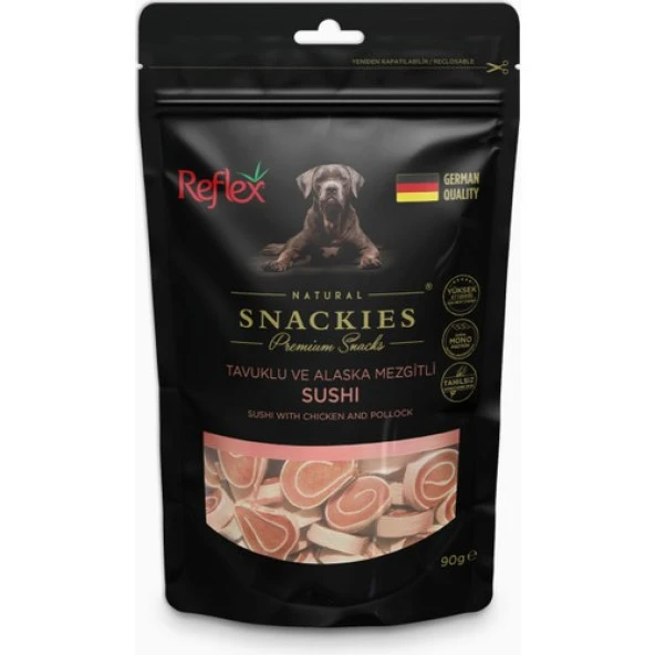 Reflex Snackies Tavuklu Alaska Mezgitli Kurutulmuş Et Köpek Ödülü 90gr