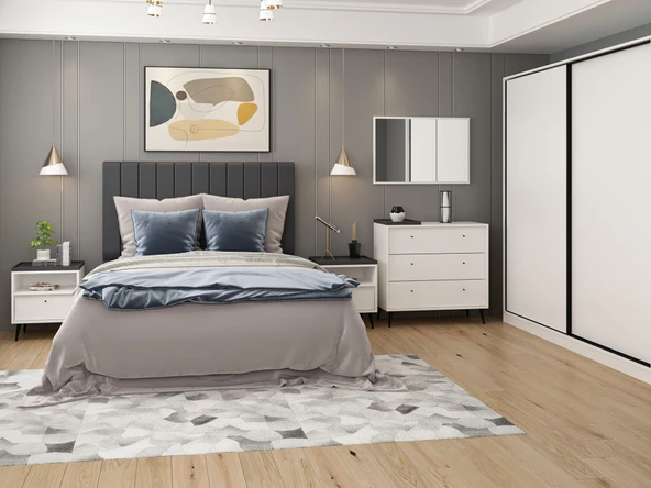 Minar Lara Yatak Odası Set 2 - Beyaz - Resim 2