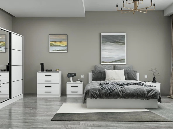 Minar Kale210 Yatak Odası Set 113 Beyaz - Resim 3