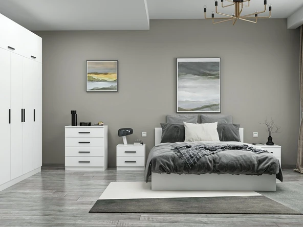 Minar Kale190 Yatak Odası Set 120 Beyaz - Resim 3