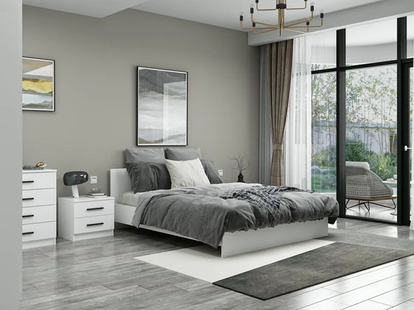 Minar Kale190 Yatak Odası Set 120 Beyaz - Resim 2