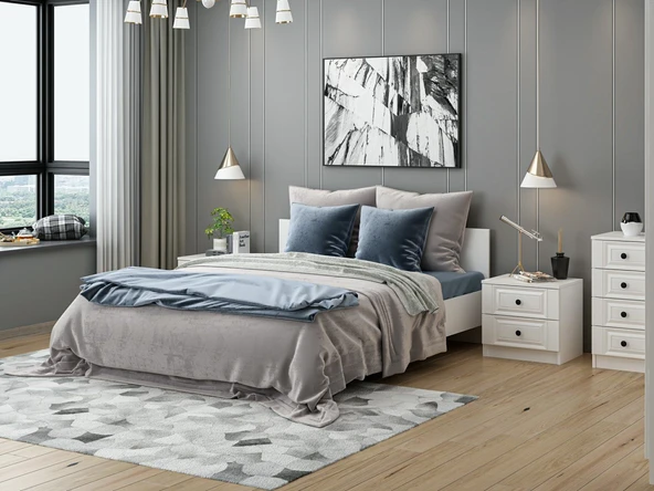 Minar Kale210 Yatak Odası Set 76 Beyaz Mebran - Resim 4